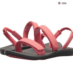 OluKai Kipuka Girl's Comfort Sandals Spiced Coral/Charcoal - Size 1 - Little Kid